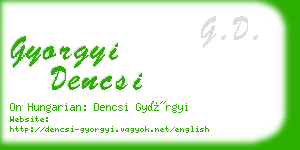 gyorgyi dencsi business card